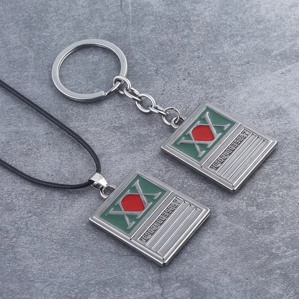 Anime Hunter X Hunter Keychain License Card Metal Badge Pendant Key Chain Holder Men Gift Jewelry Choker Chaveiro Pendant