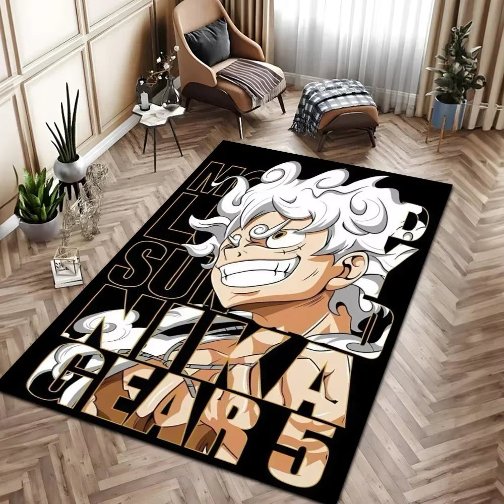 One Piece Anime Rug Luffy Figure Popular Style Customize Cartoon Rug Handmade Carpet Area Rug Pet Mat for Home Decor