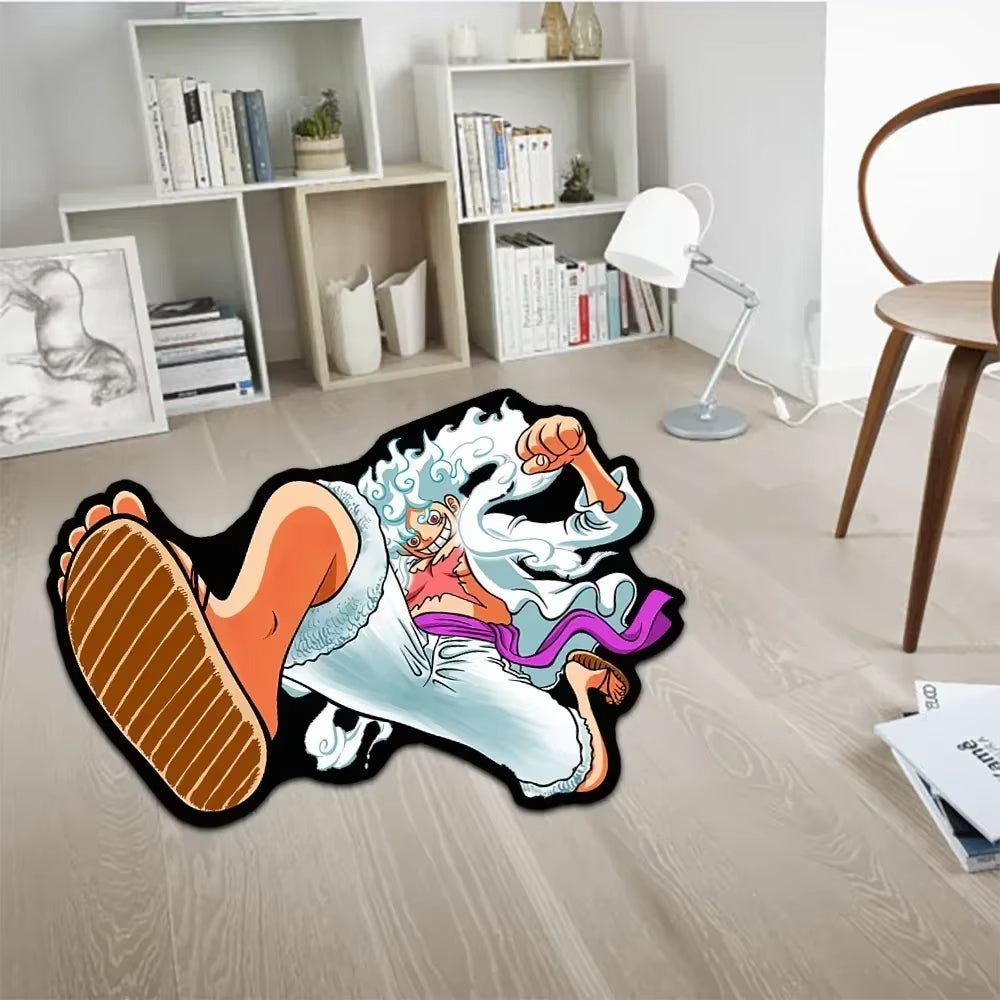 One Piece Anime Rug Luffy Figure Popular Style Customize Cartoon Rug Handmade Carpet Area Rug Pet Mat for Home Decor