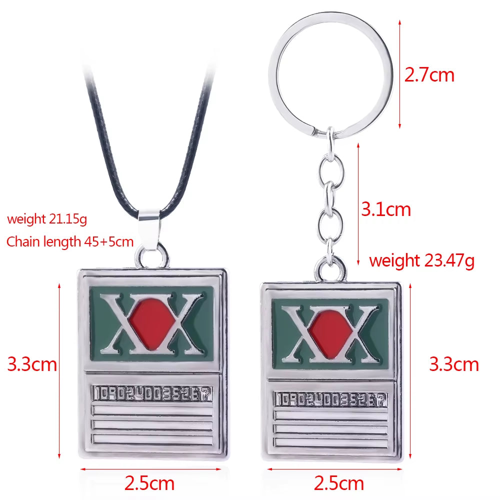 Anime Hunter X Hunter Keychain License Card Metal Badge Pendant Key Chain Holder Men Gift Jewelry Choker Chaveiro Pendant