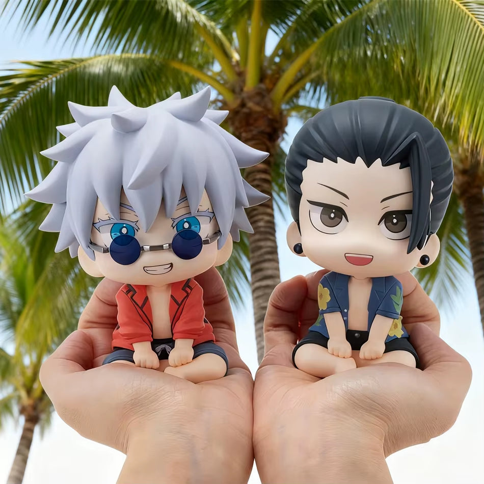 Anime JJK Figure Geto Suguru Look up Figure Q Edition Satoru Gojo Figure Geto and Gojo Action Figure Sitting Pose Model Toy Gift