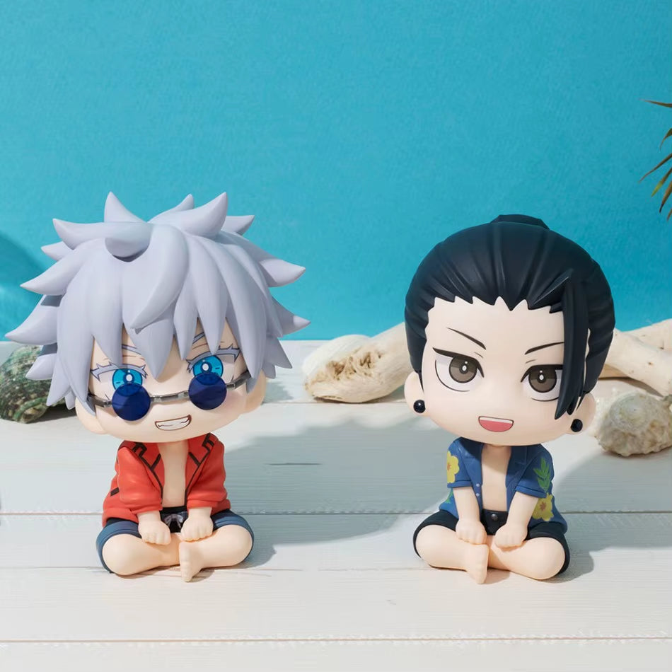 Anime JJK Figure Geto Suguru Look up Figure Q Edition Satoru Gojo Figure Geto and Gojo Action Figure Sitting Pose Model Toy Gift