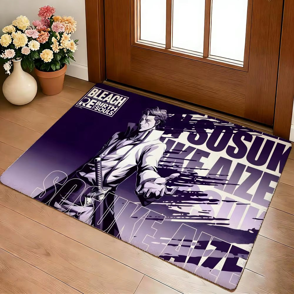 Hot Anime B-Bleach Floor Mat Cozy Flannel Soft Thick Non-Slip Mat for Living Room Bedroom Kitchen Decor Rugs