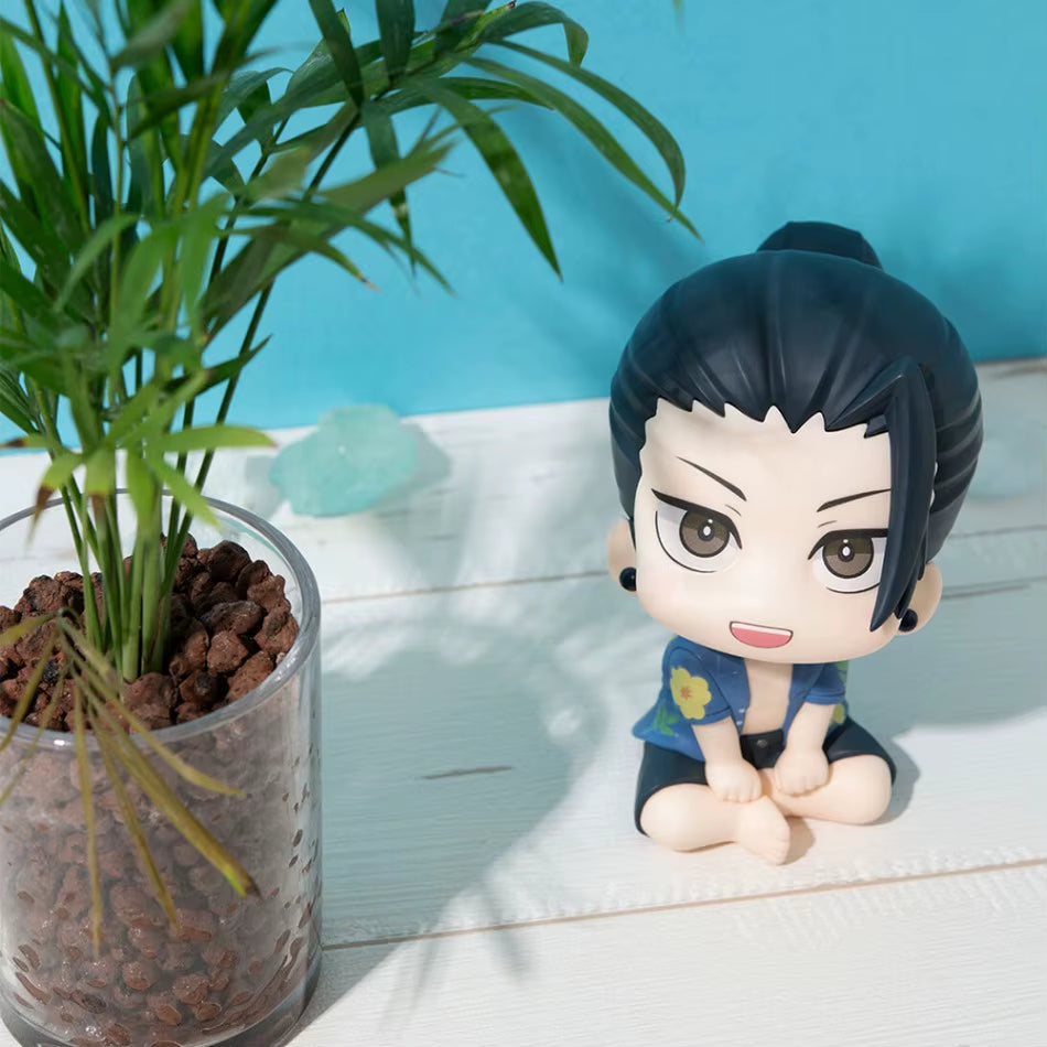 Anime JJK Figure Geto Suguru Look up Figure Q Edition Satoru Gojo Figure Geto and Gojo Action Figure Sitting Pose Model Toy Gift