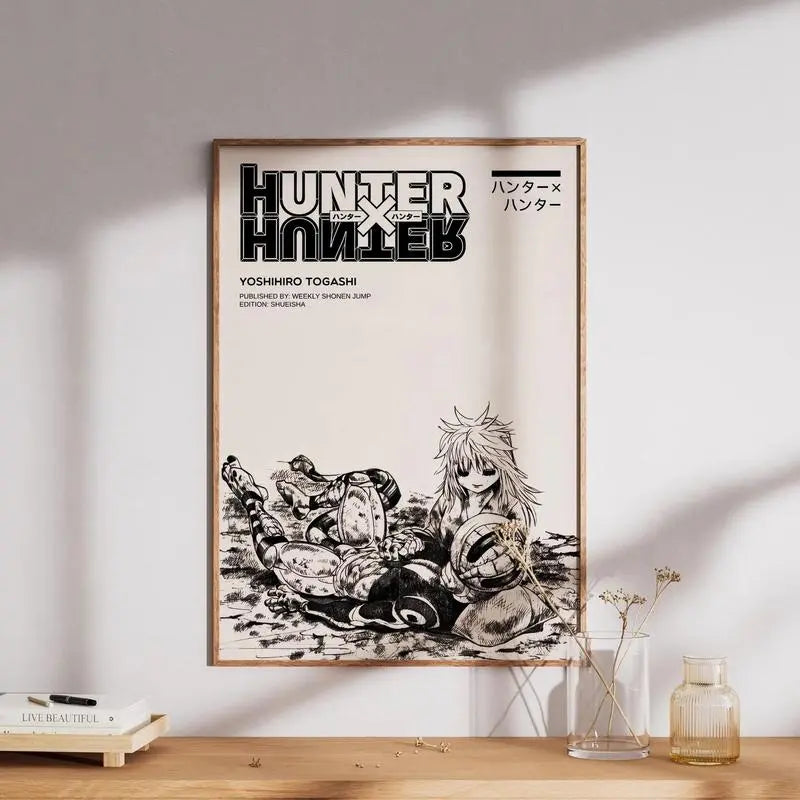 Hunter X Hunter Anime Poster - Hxh Gon Killua Poster - Hxh Poster - Hxh Anime Poster - Hunter X Hunter Wall Art - Hxh Print - Hisoka -Leoriono Frameless