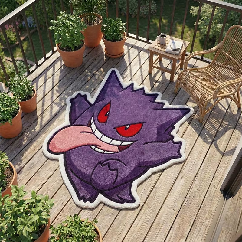Pokemon Gengar Rug Polyester Carpet Soft Plush Anime Floor Mat Bedroom Decor Non-Slip Gamer Room Mat Japanese Cartoon Kids Gift