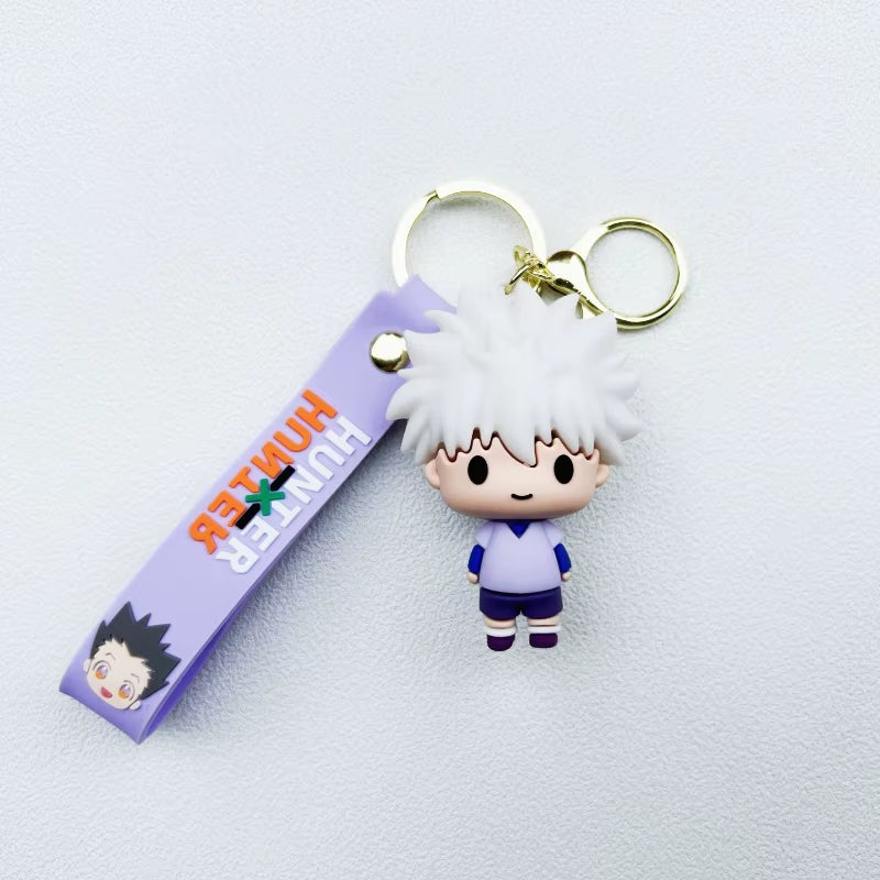 Anime Hunter X Hunter Keychain Silicone Figure Car Keychains Key Chain Pendant Keyring Accessories Holder Bag Jewelry Gifts