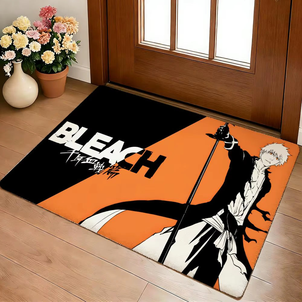 Hot Anime B-Bleach Floor Mat Cozy Flannel Soft Thick Non-Slip Mat for Living Room Bedroom Kitchen Decor Rugs