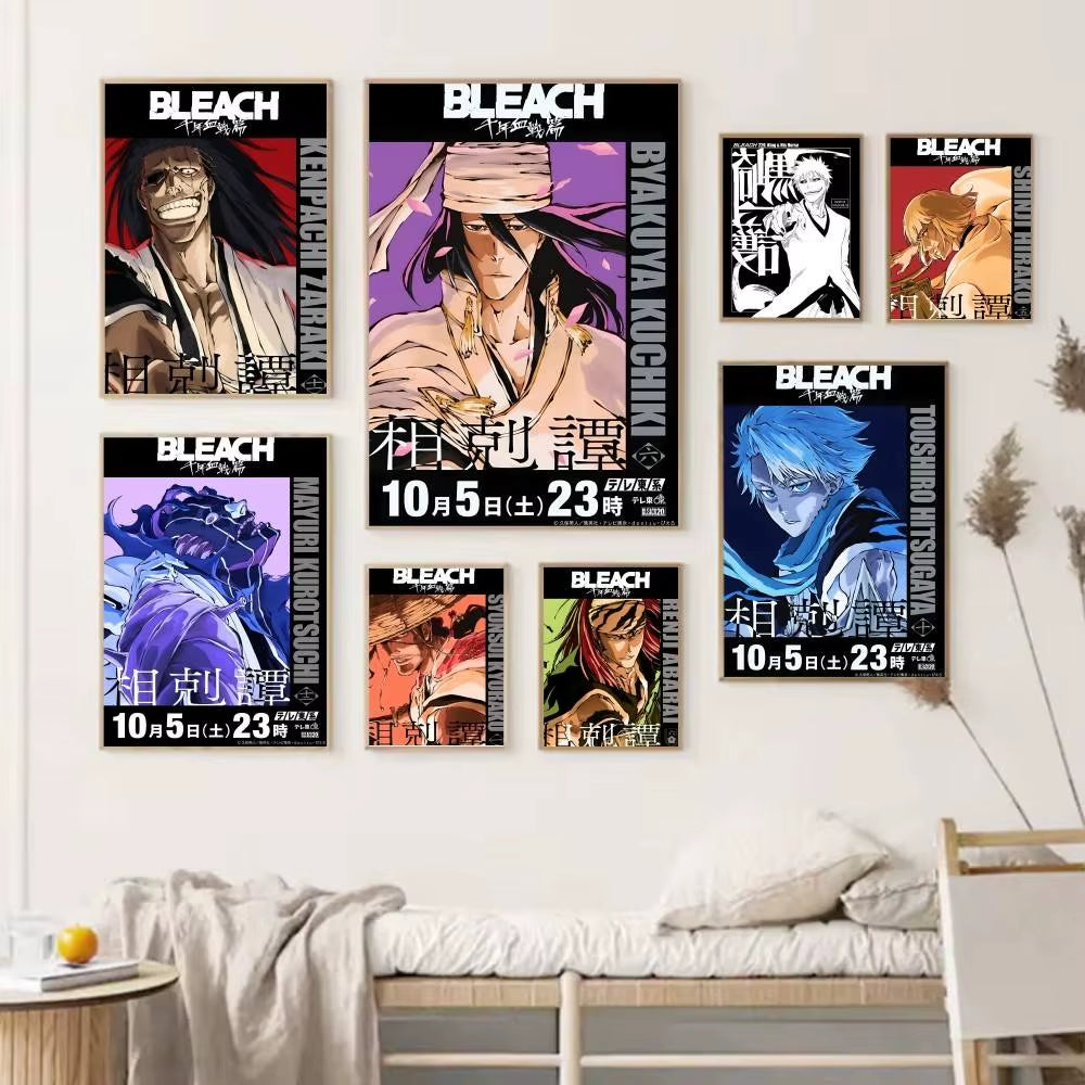 1PC Anime Bleach Poster Self-Adhesive Art Waterproof Paper Sticker Coffee House Bar Room Wall Decor