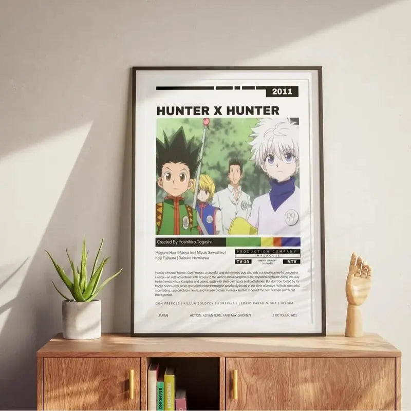 Hunter X Hunter Anime Poster - Hxh Gon Killua Poster - Hxh Poster - Hxh Anime Poster - Hunter X Hunter Wall Art - Hxh Print - Hisoka -Leoriono Frameless