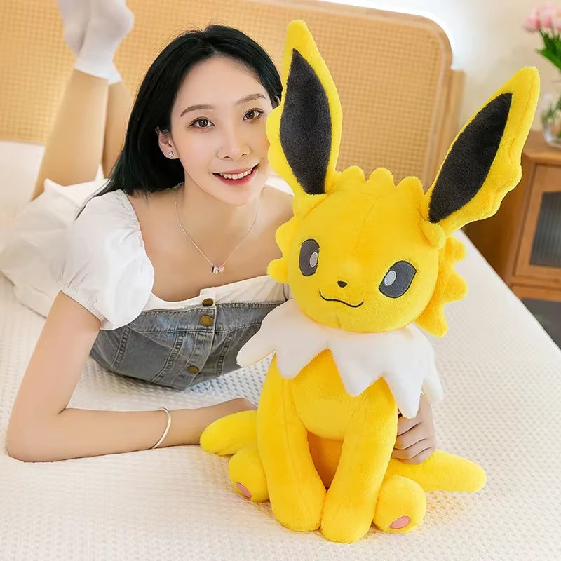 Cartoon Anime Jolteon Plush Doll Pokemon Lei Ibuki & Vaporeon Cute Plush Doll Eevee Sitting Pillow Doll Kids Gift Plush Toys