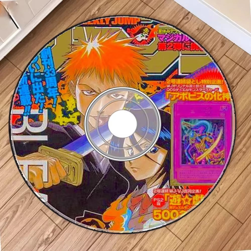 Anime CD Circular Carpet Cartoon Mat Living Room Sofa Room Bed Rug Bedroom Carpets Home Decor Rugs Friend'S Gift