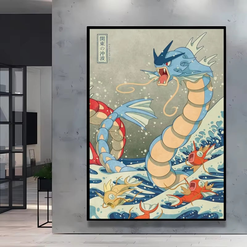 High Quality Canvas Pokemon Charizard Classic Anime Posters Hd Cartoon Character Images Spray Painting Home Decor Holiday Gift