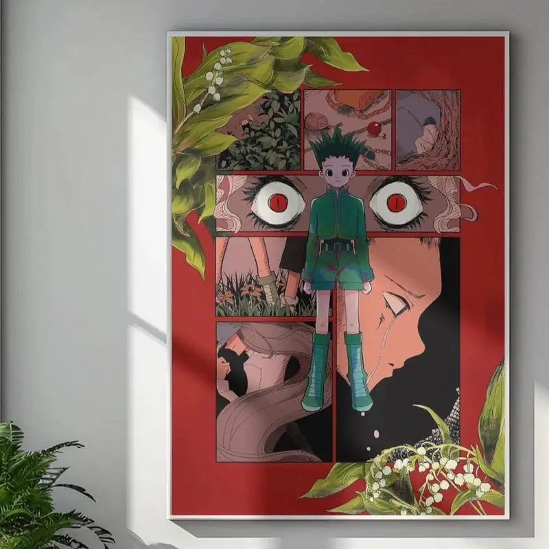 Hunter X Hunter Anime Poster - Hxh Gon Killua Poster - Hxh Poster - Hxh Anime Poster - Hunter X Hunter Wall Art - Hxh Print - Hisoka -Leoriono Frameless
