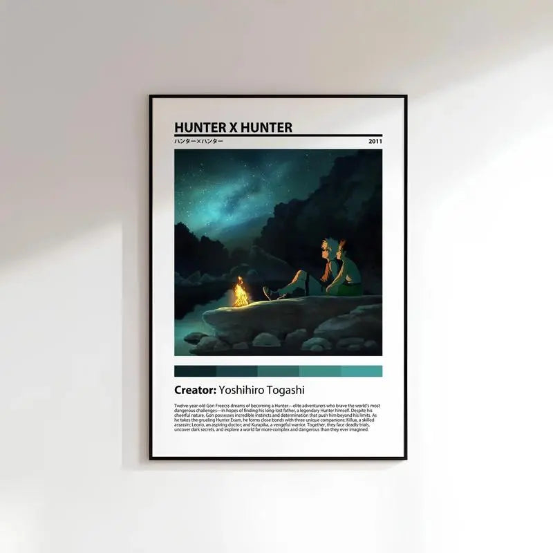 Hunter X Hunter Anime Poster - Hxh Gon Killua Poster - Hxh Poster - Hxh Anime Poster - Hunter X Hunter Wall Art - Hxh Print - Hisoka -Leoriono Frameless