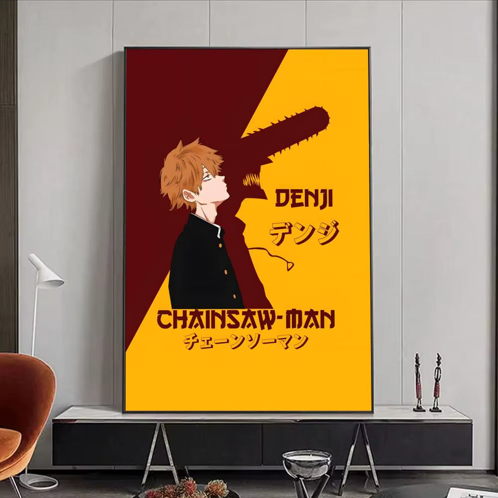 Chainsaw Man Anime Poster HD Self Adhesive Waterproof Wall Art Ideal for Home Office Dorm Bedroom Great Gift