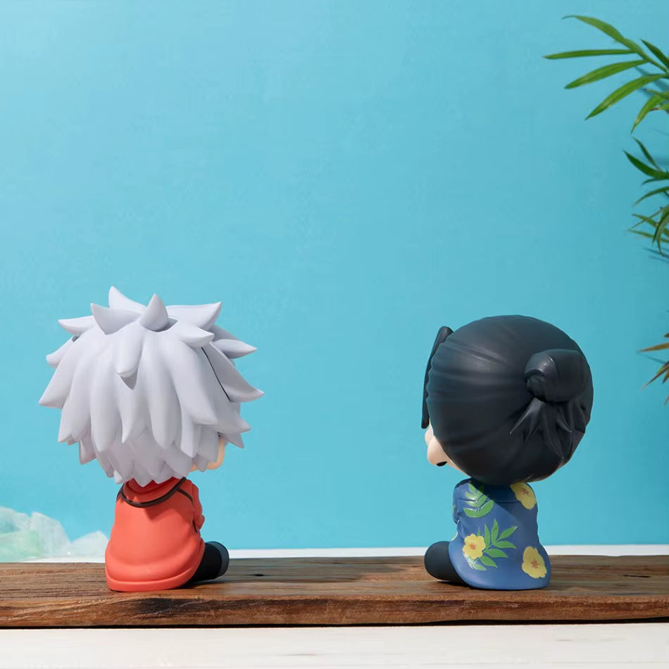 Anime JJK Figure Geto Suguru Look up Figure Q Edition Satoru Gojo Figure Geto and Gojo Action Figure Sitting Pose Model Toy Gift