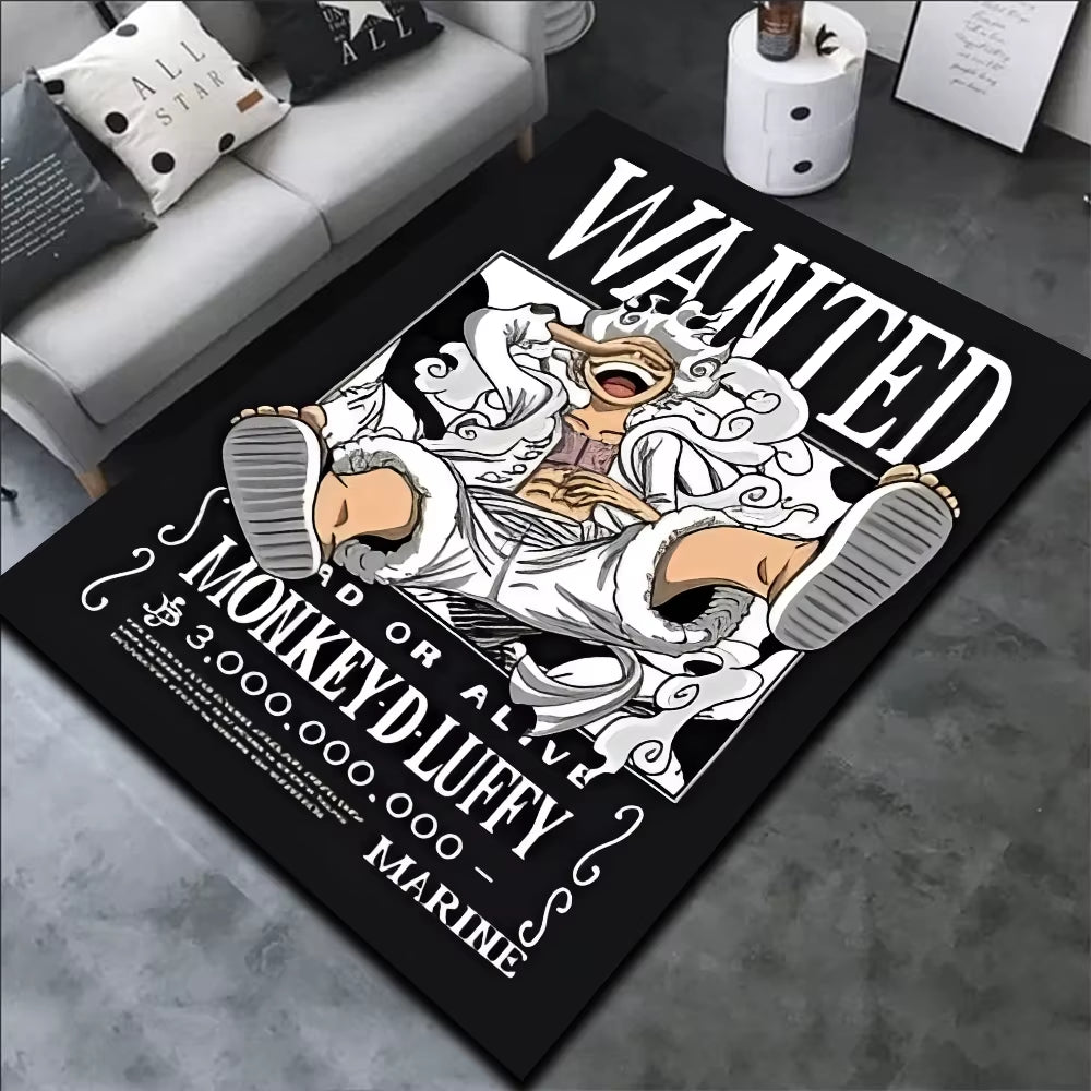 One Piece Anime Rug Luffy Figure Popular Style Customize Cartoon Rug Handmade Carpet Area Rug Pet Mat for Home Decor