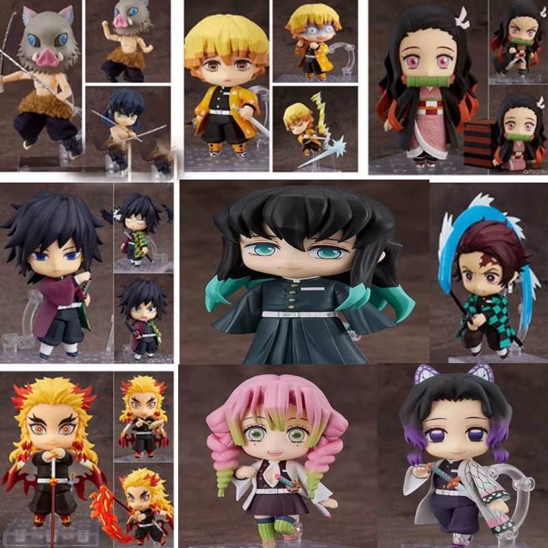 Demon Slayer Character Kochou Shinobu Tokitou Muichirou Kanroji Mitsuri Nezuko Tanjiro Cute BJD Figure Model Toys 10Cm