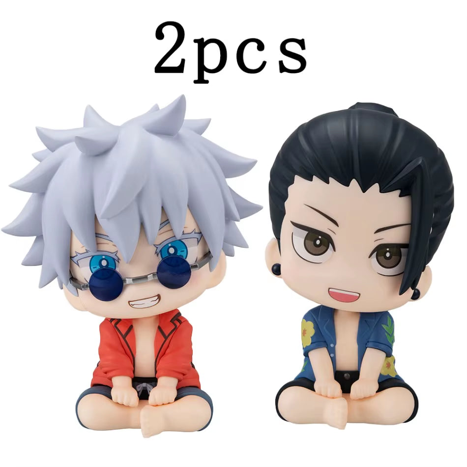 Anime JJK Figure Geto Suguru Look up Figure Q Edition Satoru Gojo Figure Geto and Gojo Action Figure Sitting Pose Model Toy Gift