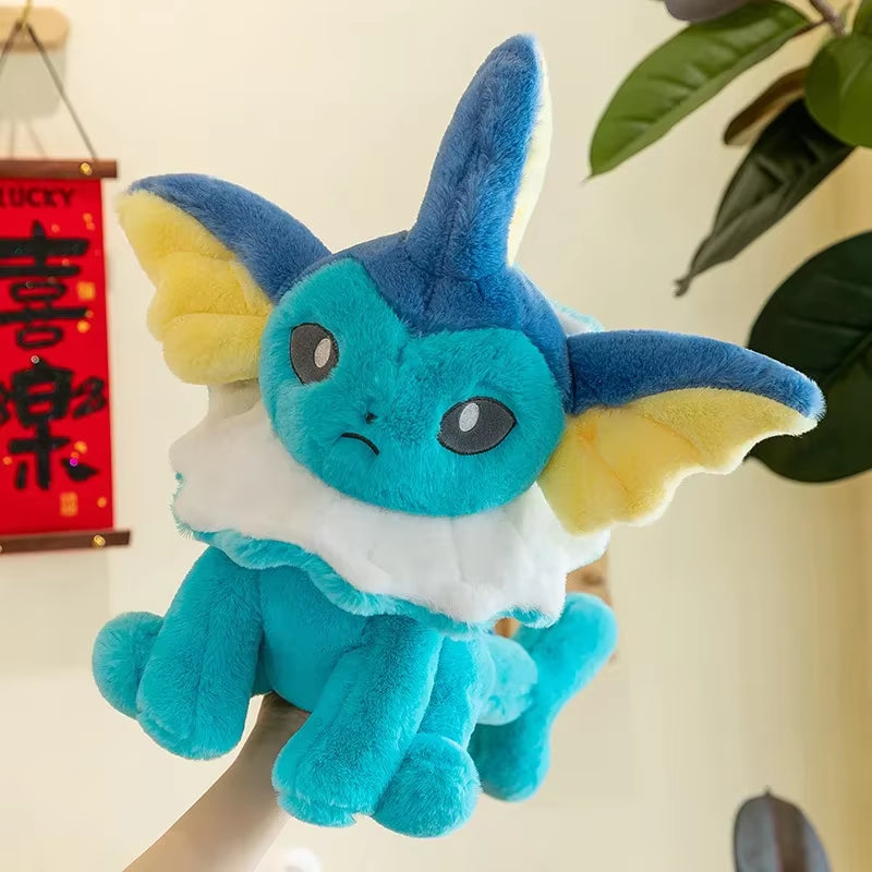 Cartoon Anime Jolteon Plush Doll Pokemon Lei Ibuki & Vaporeon Cute Plush Doll Eevee Sitting Pillow Doll Kids Gift Plush Toys