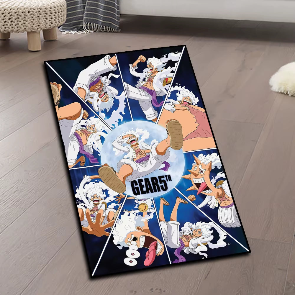 One Piece Anime Rug Luffy Figure Popular Style Customize Cartoon Rug Handmade Carpet Area Rug Pet Mat for Home Decor