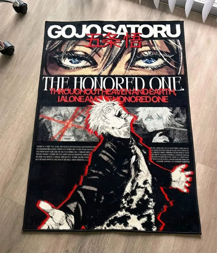 Jujutsu Kaisen Gojo Satoru Irregular Anime Rug Non-Slip Washable Area Carpet for Room Decor Fans Gift