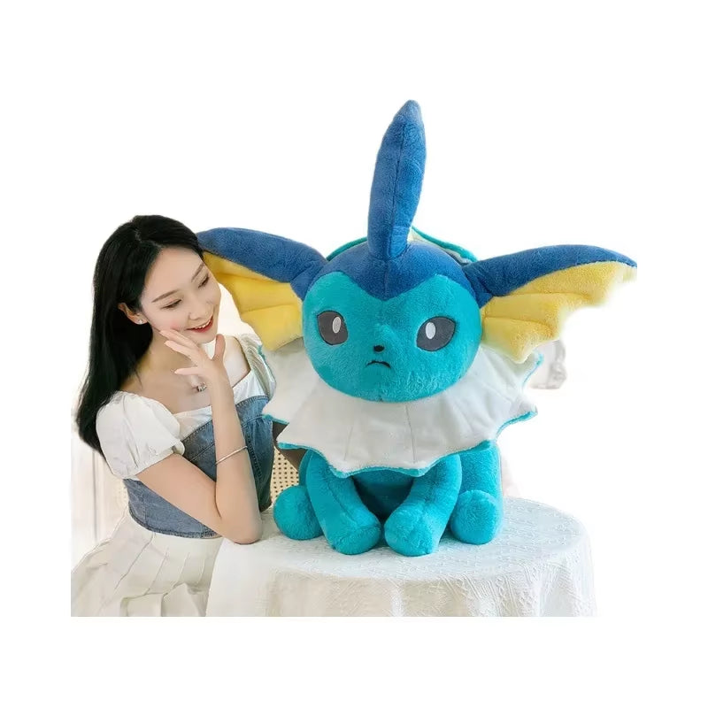 Cartoon Anime Jolteon Plush Doll Pokemon Lei Ibuki & Vaporeon Cute Plush Doll Eevee Sitting Pillow Doll Kids Gift Plush Toys