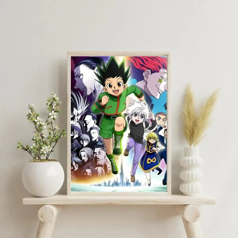 Hunter X Hunter Anime Poster - Hxh Gon Killua Poster - Hxh Poster - Hxh Anime Poster - Hunter X Hunter Wall Art - Hxh Print - Hisoka -Leoriono Frameless
