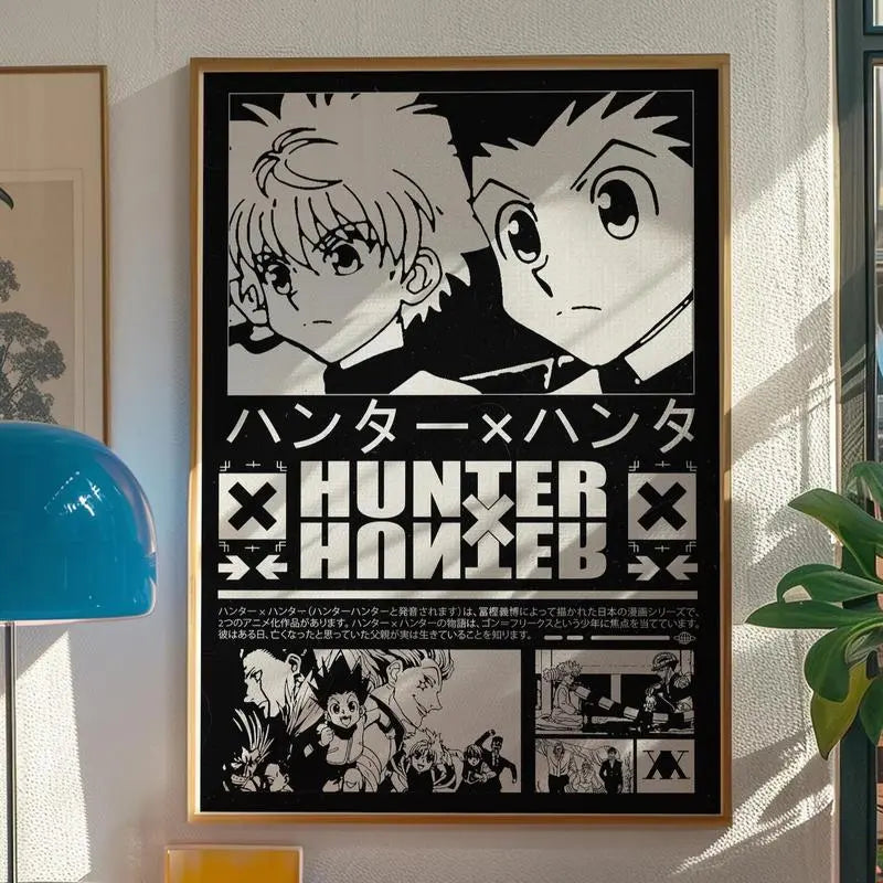 Hunter X Hunter Anime Poster - Hxh Gon Killua Poster - Hxh Poster - Hxh Anime Poster - Hunter X Hunter Wall Art - Hxh Print - Hisoka -Leoriono Frameless