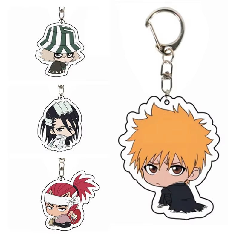 Anime BLEACH Acrylic Pendant Kurosaki Ichigo Keychain Japan Manga Key Ring Bag Backpack Key Chain Cosplay Toy Keyring ACG Goods