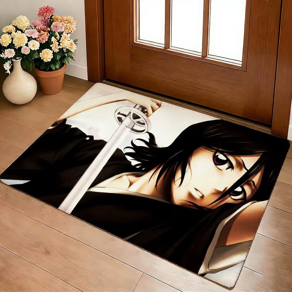 Hot Anime B-Bleach Floor Mat Cozy Flannel Soft Thick Non-Slip Mat for Living Room Bedroom Kitchen Decor Rugs