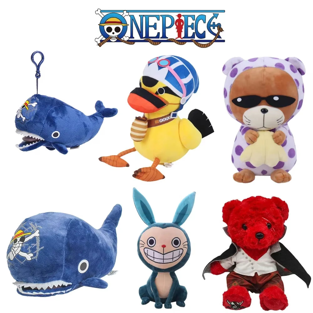 One Piece Laboon Plush Toy Pendant Raab Anime Whale Marine Animal Soft Stuffed Doll Keychain Accessories Birthday Gift