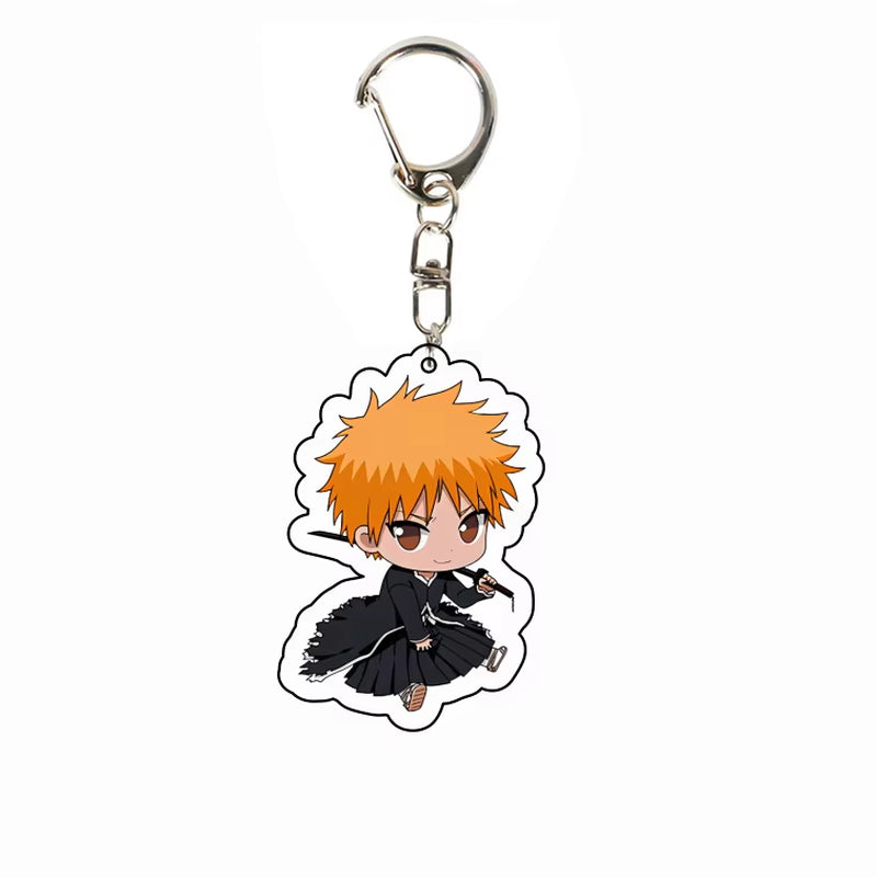 Anime BLEACH Acrylic Pendant Kurosaki Ichigo Keychain Japan Manga Key Ring Bag Backpack Key Chain Cosplay Toy Keyring ACG Goods