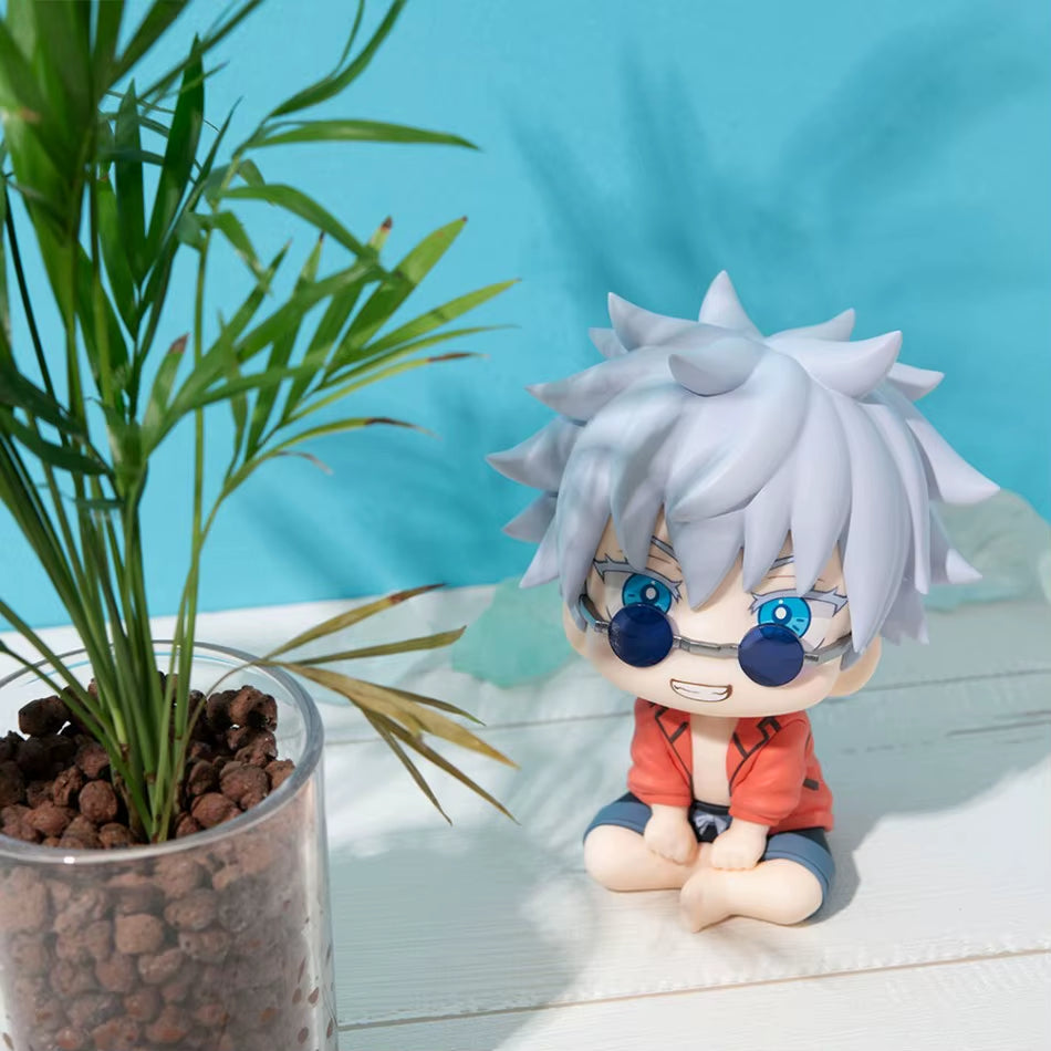 Anime JJK Figure Geto Suguru Look up Figure Q Edition Satoru Gojo Figure Geto and Gojo Action Figure Sitting Pose Model Toy Gift
