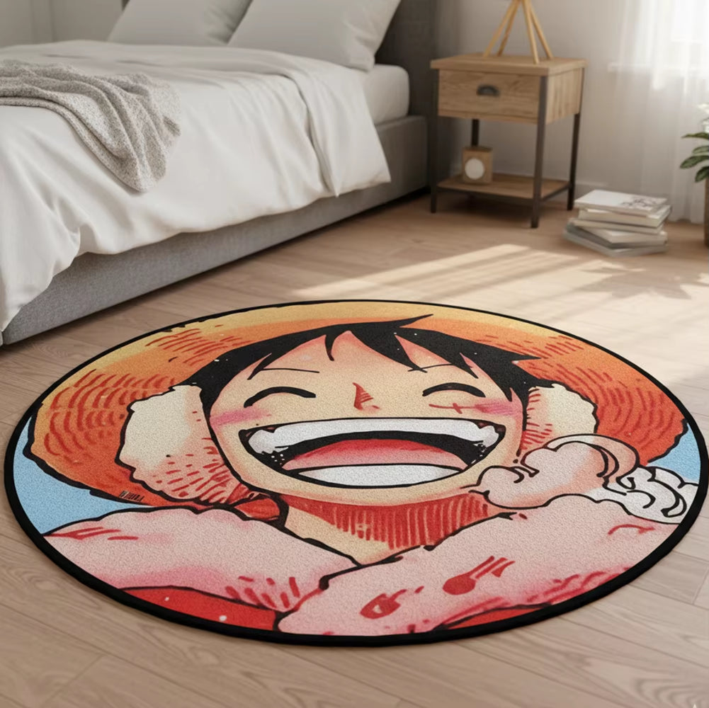 One Piece Anime Rug Luffy Figure Popular Style Customize Cartoon Rug Handmade Carpet Area Rug Pet Mat for Home Decor