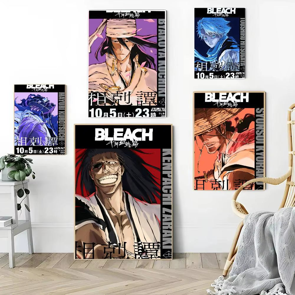 1PC Anime Bleach Poster Self-Adhesive Art Waterproof Paper Sticker Coffee House Bar Room Wall Decor