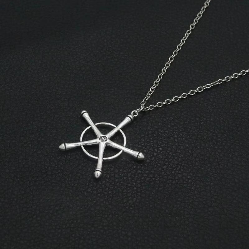 Anime Bleach Necklace Quincy Ishida Uryuu Ginrei Gojiaku Amulet Metal Pendant Necklace Cosplay Party Jewelry Gift