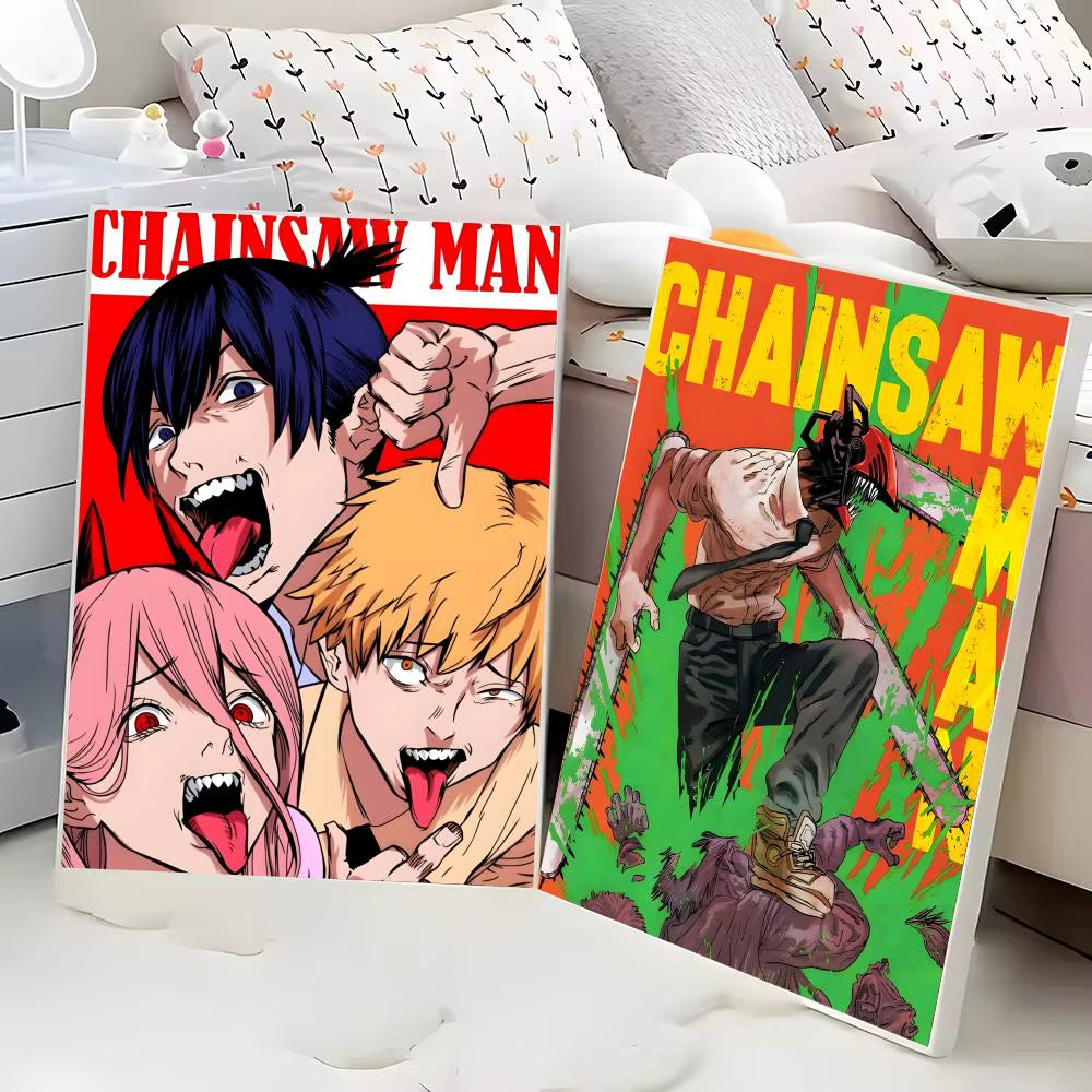Chainsaw Man Anime Poster HD Self Adhesive Waterproof Wall Art Ideal for Home Office Dorm Bedroom Great Gift