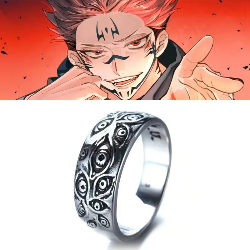 Anime Jujutsu Kaisen Ring Unisex Black Dead Eye Ring Cosplay Fashion Personality Jewelry Accessories Gift
