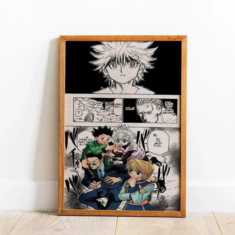 Hunter X Hunter Anime Poster - Hxh Gon Killua Poster - Hxh Poster - Hxh Anime Poster - Hunter X Hunter Wall Art - Hxh Print - Hisoka -Leoriono Frameless