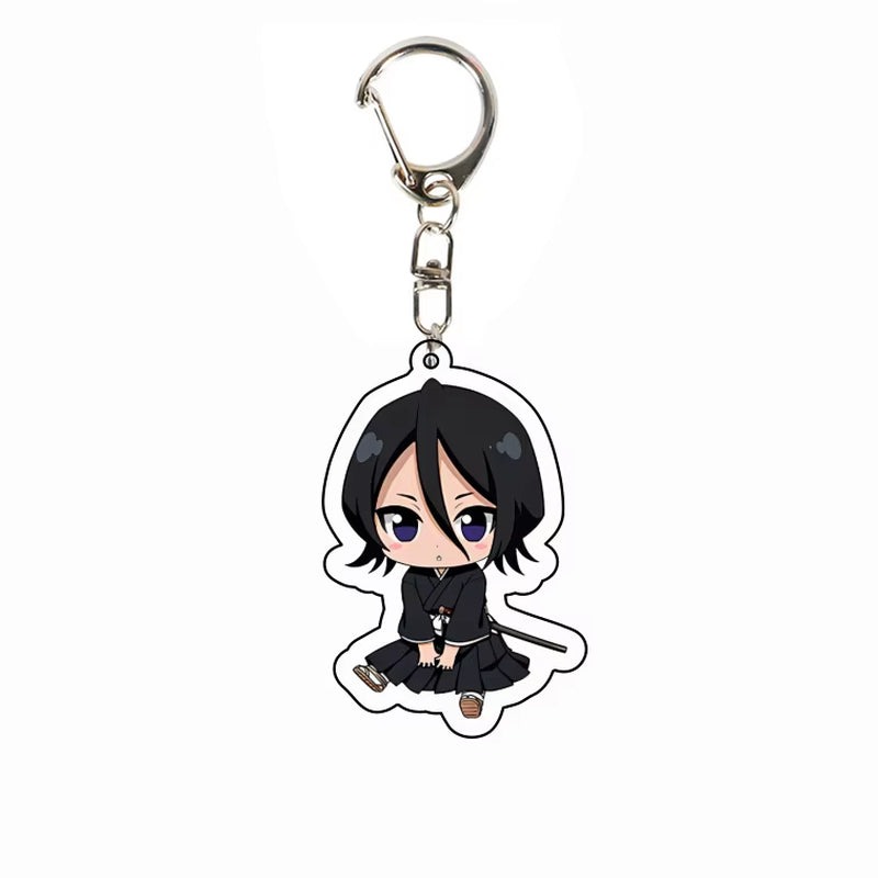 Anime BLEACH Acrylic Pendant Kurosaki Ichigo Keychain Japan Manga Key Ring Bag Backpack Key Chain Cosplay Toy Keyring ACG Goods