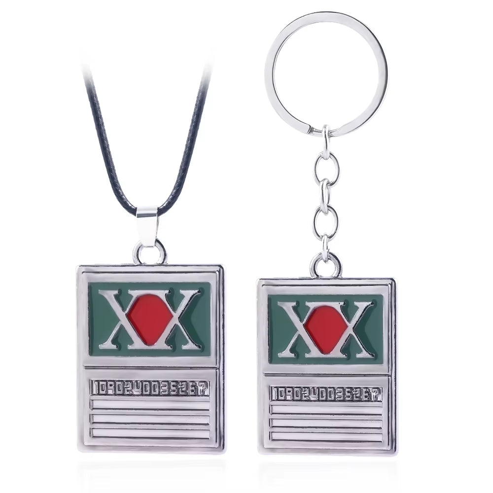 Anime Hunter X Hunter Keychain License Card Metal Badge Pendant Key Chain Holder Men Gift Jewelry Choker Chaveiro Pendant
