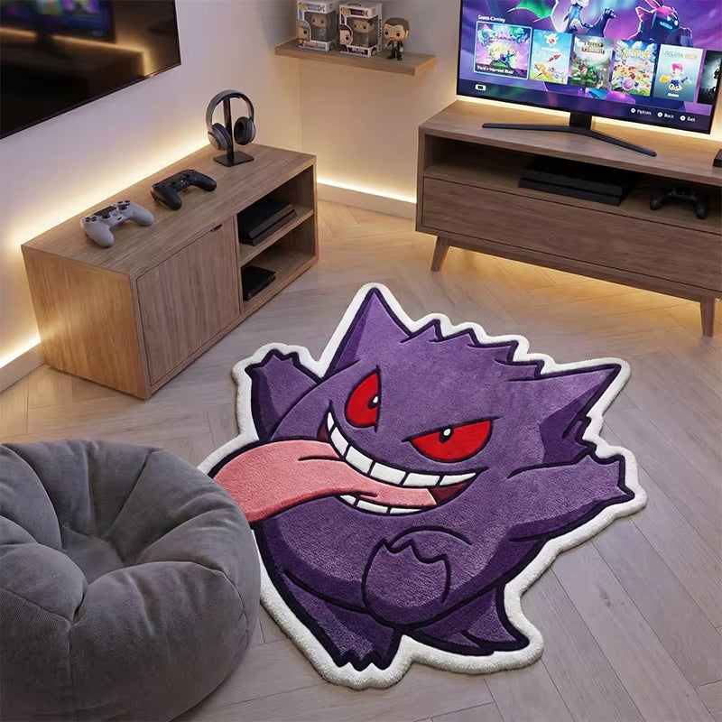 Pokemon Gengar Rug Polyester Carpet Soft Plush Anime Floor Mat Bedroom Decor Non-Slip Gamer Room Mat Japanese Cartoon Kids Gift