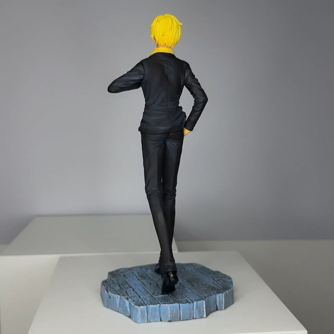 One Piece JT Walking Scene Black Suit Sanji 35CM Anime Merchandise Boxed Display Figure Model