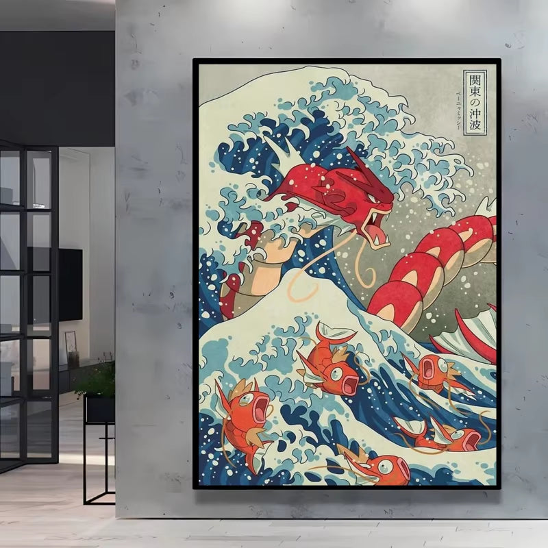 High Quality Canvas Pokemon Charizard Classic Anime Posters Hd Cartoon Character Images Spray Painting Home Decor Holiday Gift