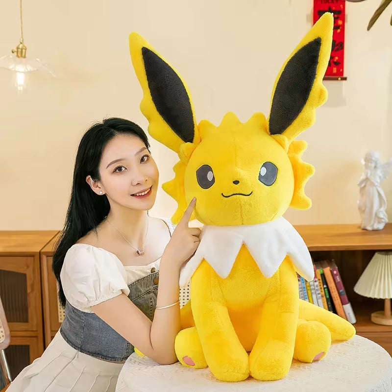 Cartoon Anime Jolteon Plush Doll Pokemon Lei Ibuki & Vaporeon Cute Plush Doll Eevee Sitting Pillow Doll Kids Gift Plush Toys
