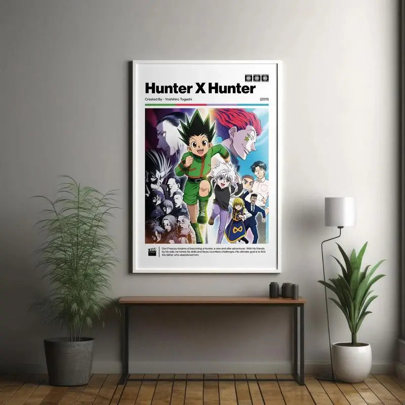 Hunter X Hunter Anime Poster - Hxh Gon Killua Poster - Hxh Poster - Hxh Anime Poster - Hunter X Hunter Wall Art - Hxh Print - Hisoka -Leoriono Frameless
