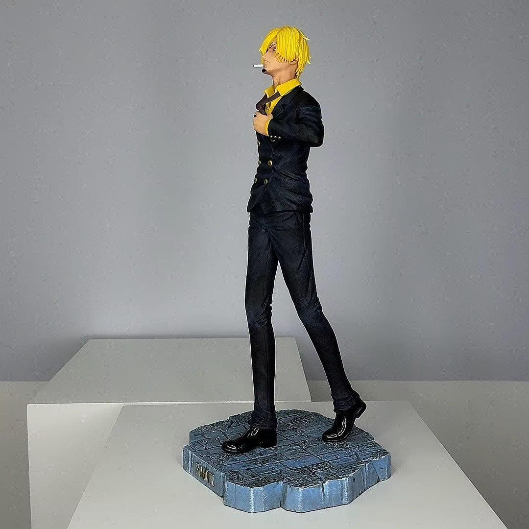 One Piece JT Walking Scene Black Suit Sanji 35CM Anime Merchandise Boxed Display Figure Model