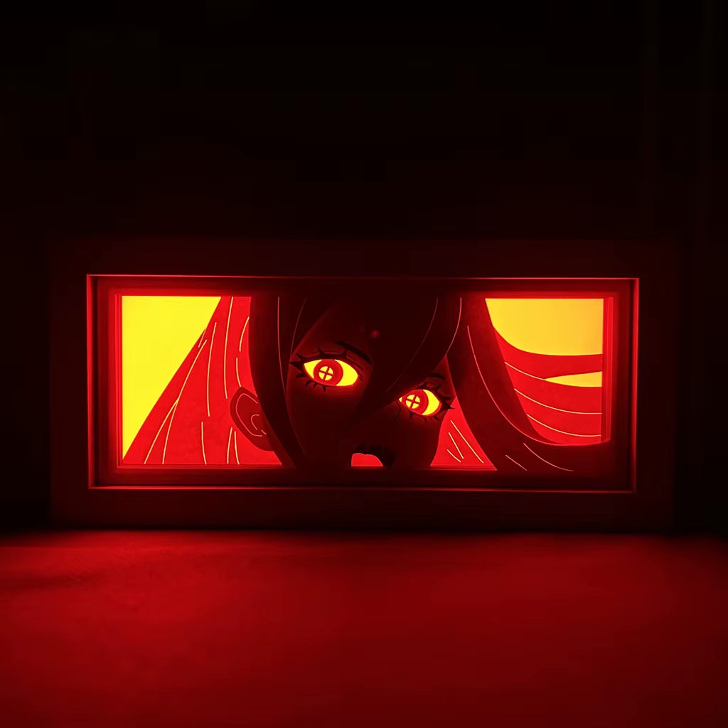 Anime Led Night Light Box Chainsaw Man Power for Hoom Decor Nightlight Paper Cut Shadow Box Manga Gifts for Girls Manga Lightbox